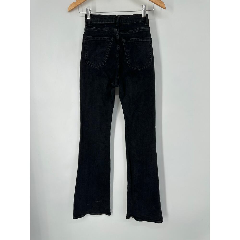 & Other Stories Flare Leg Jeans High Rise Full Length Dark Wash Black - Picture 5 of 8
